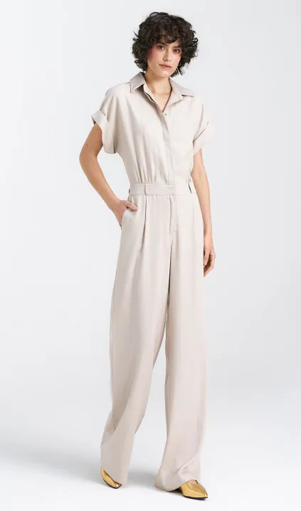 Kombinezon lniany - beżowy