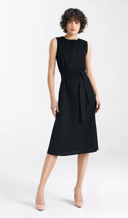 Sleeveless linen- black