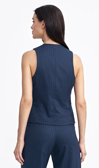 Kamizelka klasyczna, prążek - granat