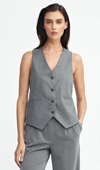 Classic striped vest - grey