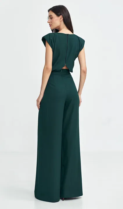 Kombinezon z nogawkami palazzo - zielony