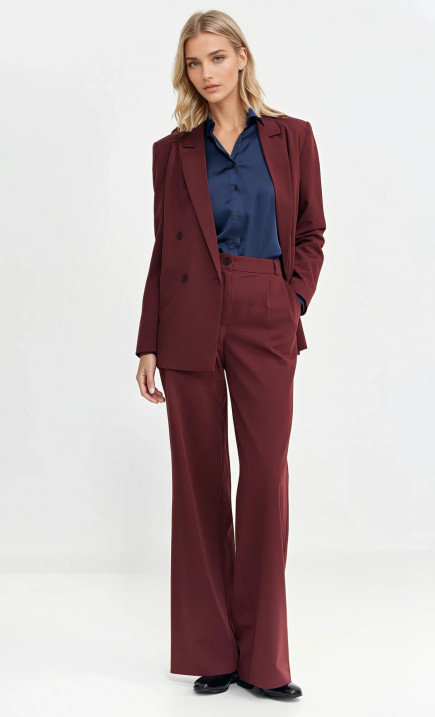 Marynarka oversize, dwurzędowa - bordo