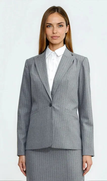 Classic jacket, striped - grey