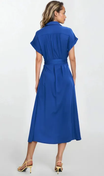 Koszulowa sukienka midi - chaber