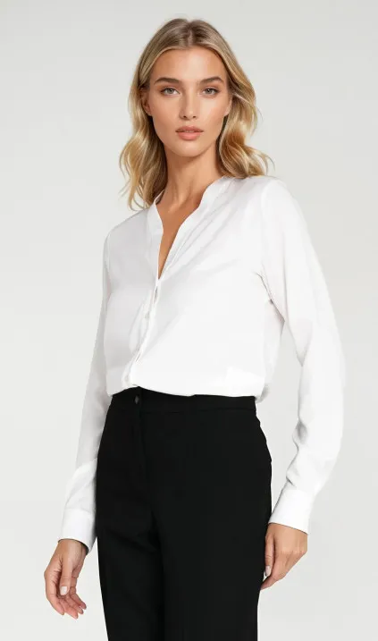 Bluzka z dekoltem w literę V - ecru