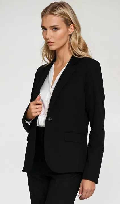Klasyczny żakiet na jeden guzik - czarny