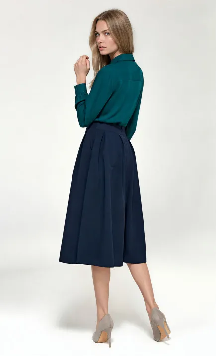 Blouse with hidden placket - emerald