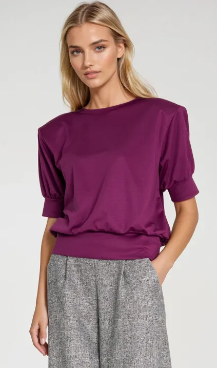 Bluza z krótkim rękawem - purpura