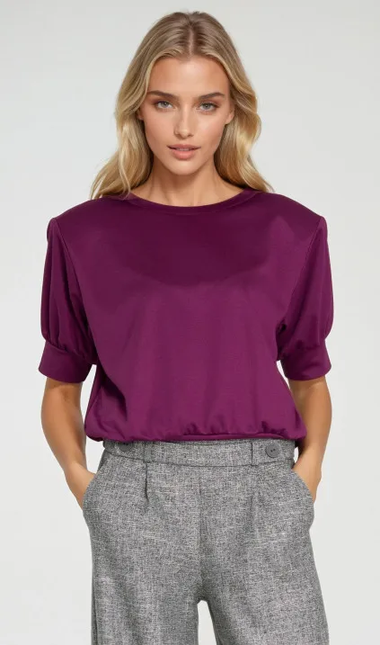 Bluza z krótkim rękawem - purpura