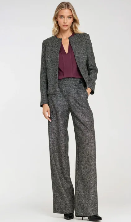 Żakiet typu chanel - czarny