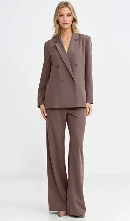 Marynarka oversize, dwurzędowa - mocca