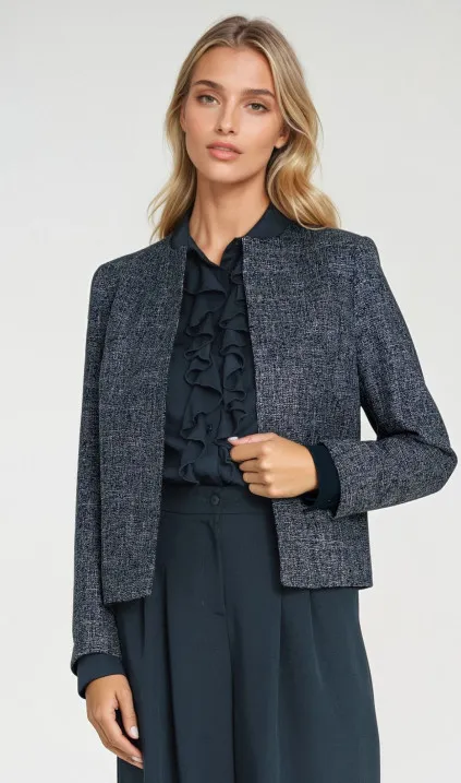 Żakiet typu chanel - granat