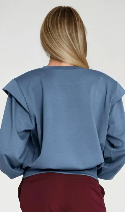 Bluza z wysokimi ściągaczami - kobalt