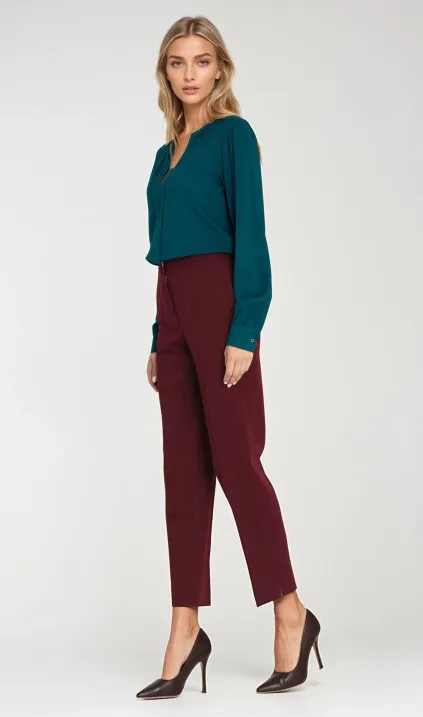 Eleganckie spodnie 7/8 - bordo
