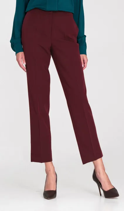 Eleganckie spodnie 7/8 - bordo