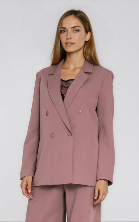 Oversize, double-breasted jacket - mocha