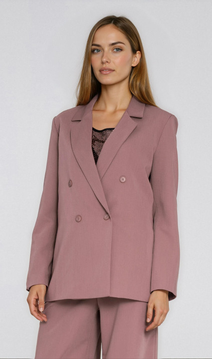 Marynarka oversize, dwurzędowa - mocca