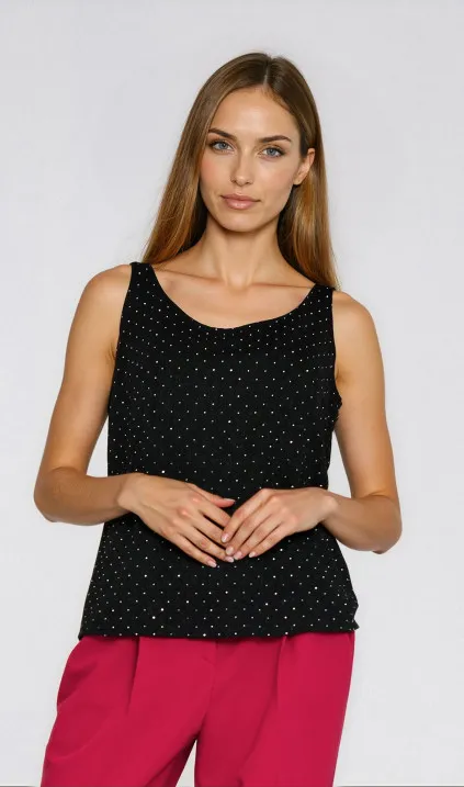 Dzianinowa bluzka z błyszczącymi dżetami - srebrny