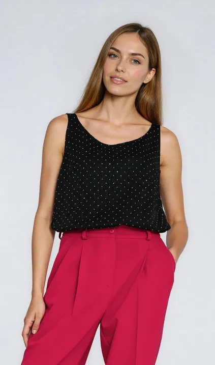 Dzianinowa bluzka z błyszczącymi dżetami - srebrny