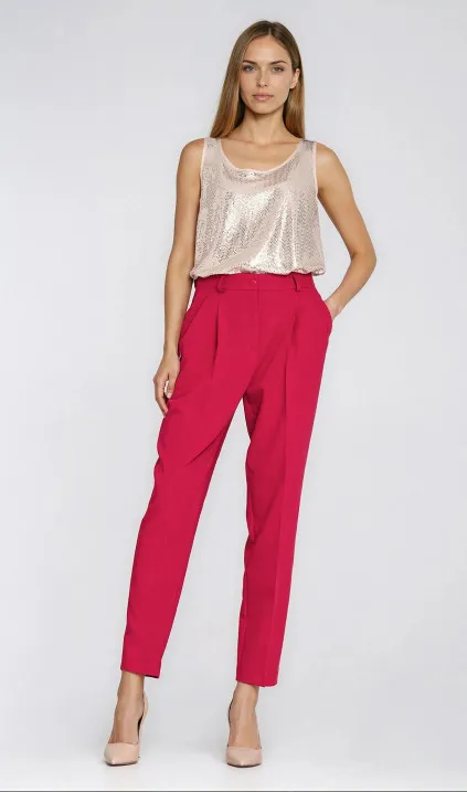 Spodnie typu balloon - czerwony