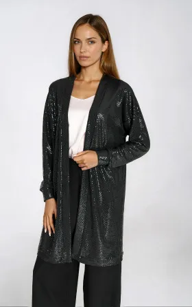 Lightweight sequin blazer - black