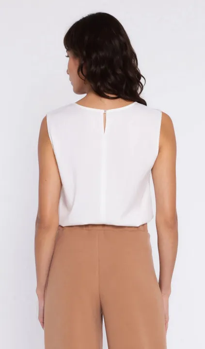 Bluzka z ozdobnym dekoltem - ecru