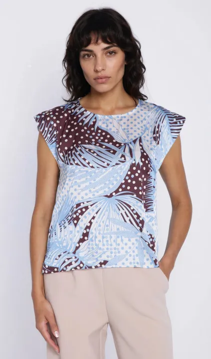 Bluzka z rękawem kimono - liście