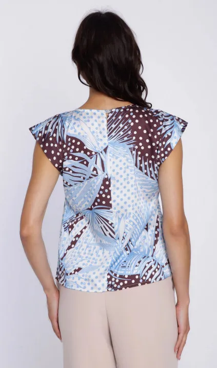 Bluzka z rękawem kimono - liście