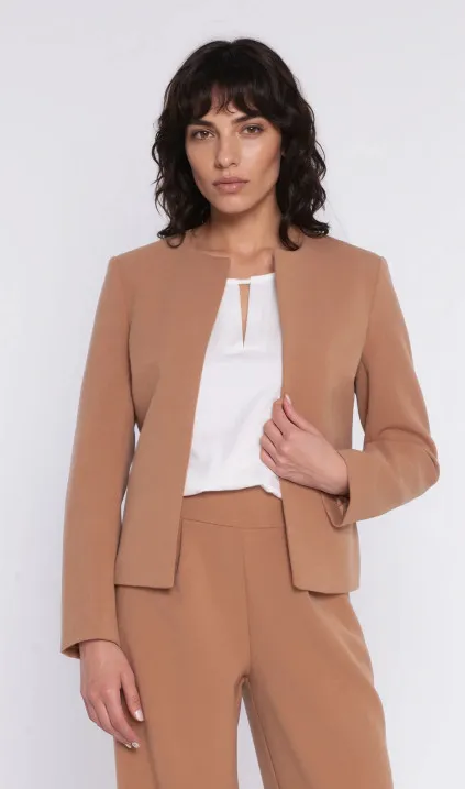 Krótki żakiet chanel - karmel
