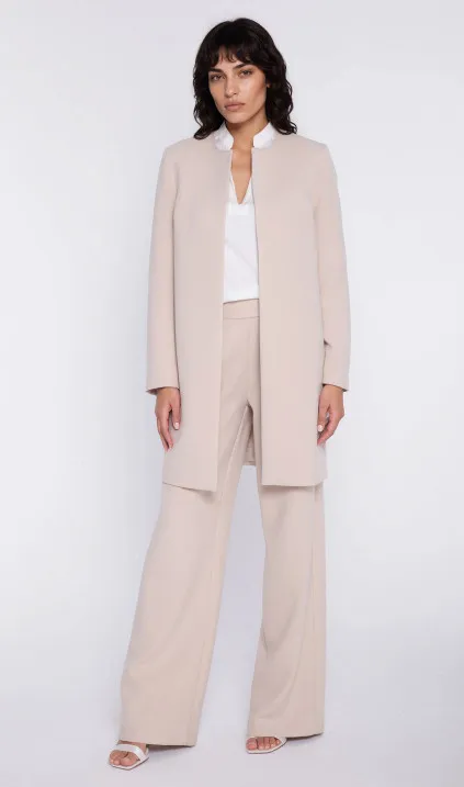 Prosty długi żakiet - beż