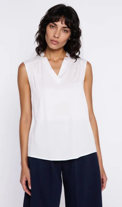 V-neck blouse- ecru