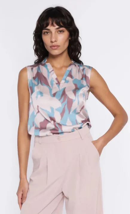 Bluzka z dekoltem w kształcie litery V - kwiaty