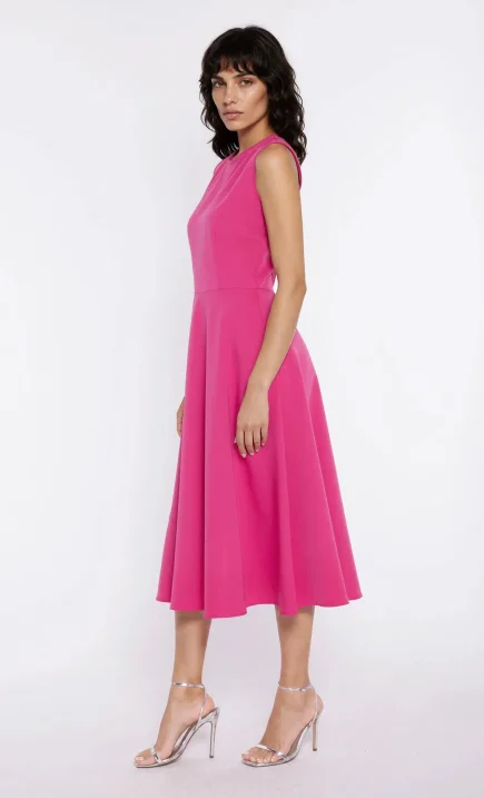 Sukienka z lamówką - róż