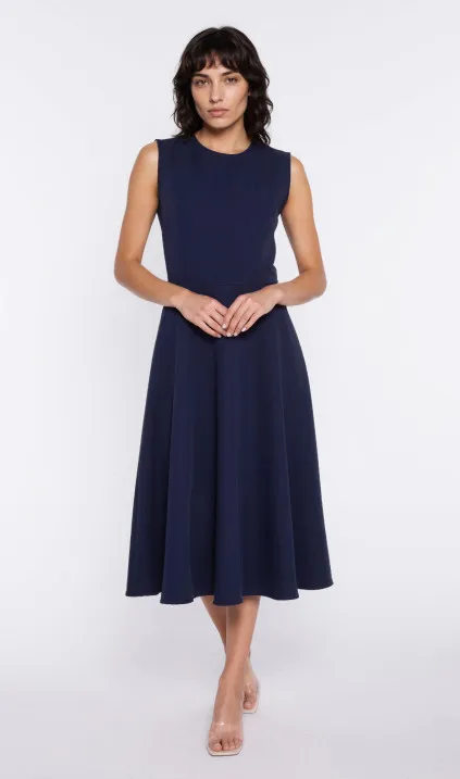 Sukienka z lamówką - granat