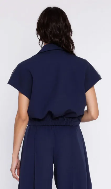 Dwurzędowy krótki żakiet - granat