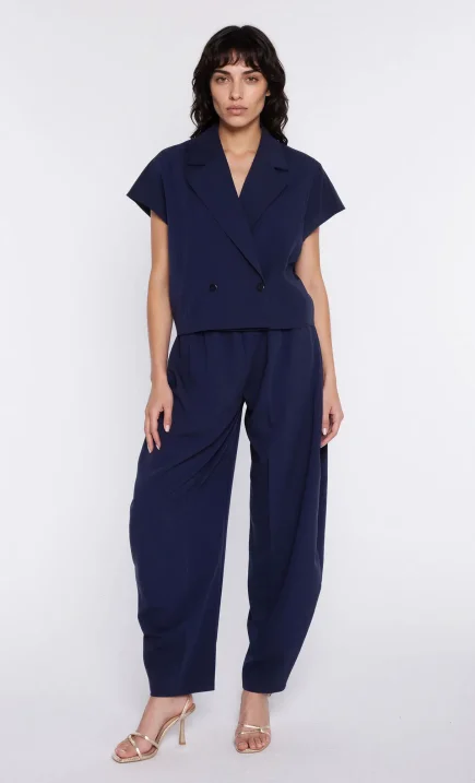 Double-breasted short jacket - navy