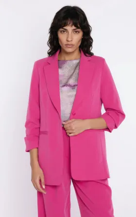 Jacket with ruched sleeves - pink