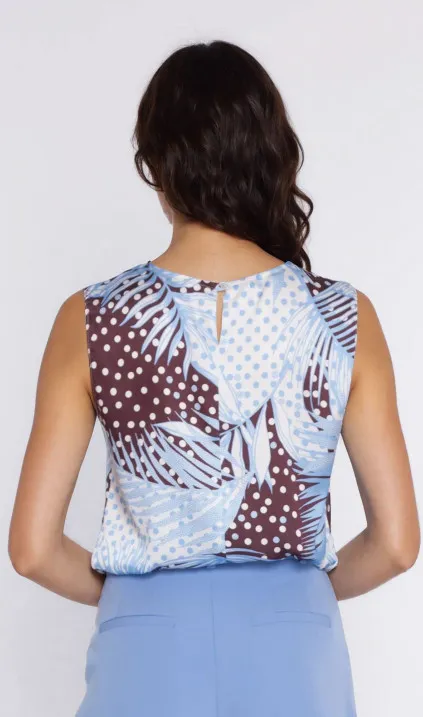 Bluzka z ozdobnym dekoltem - liście