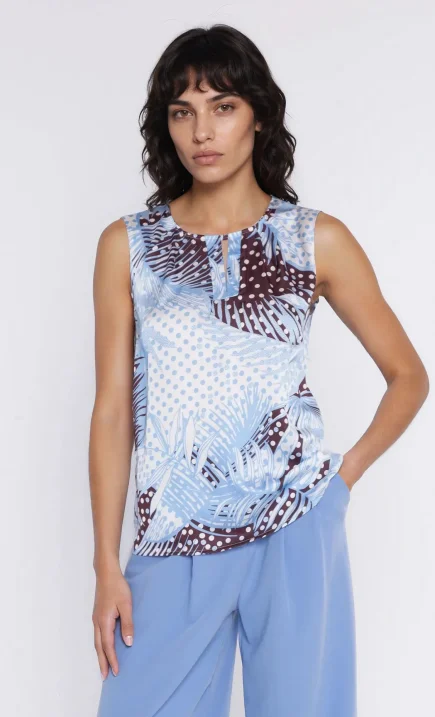 Bluzka z ozdobnym dekoltem - liście