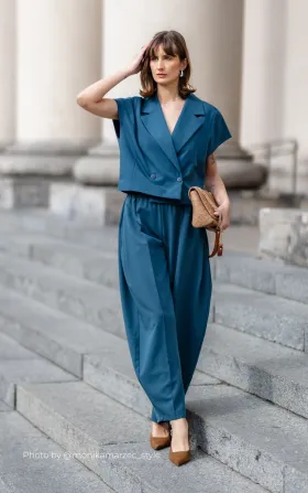 Barrel trousers - teal