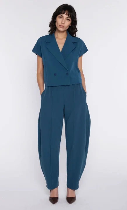 Dwurzędowy krótki żakiet - teal