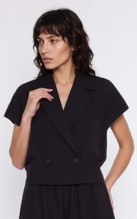 Double-breasted short jacket - black