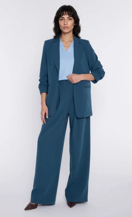 Żakiet z marszczonymi rękawami - teal