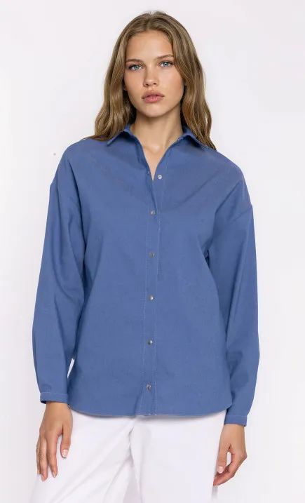 Jeansowa koszula oversize - niebieski denim