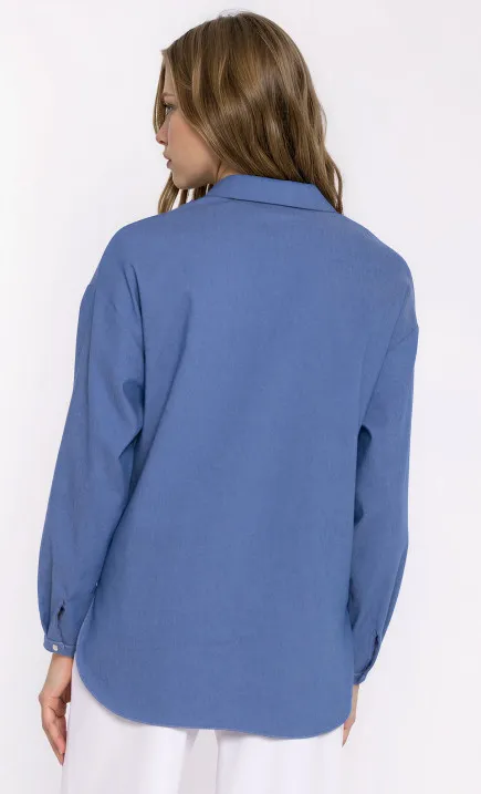 Jeansowa koszula oversize - niebieski denim