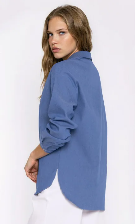 Jeansowa koszula oversize - niebieski denim