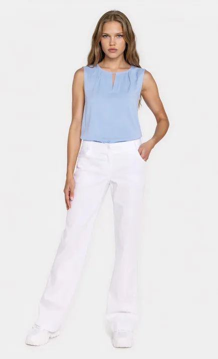 Jeansowe spodnie bootcut - białe