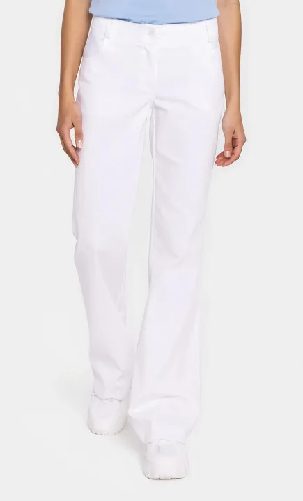 Jeansowe spodnie bootcut - białe