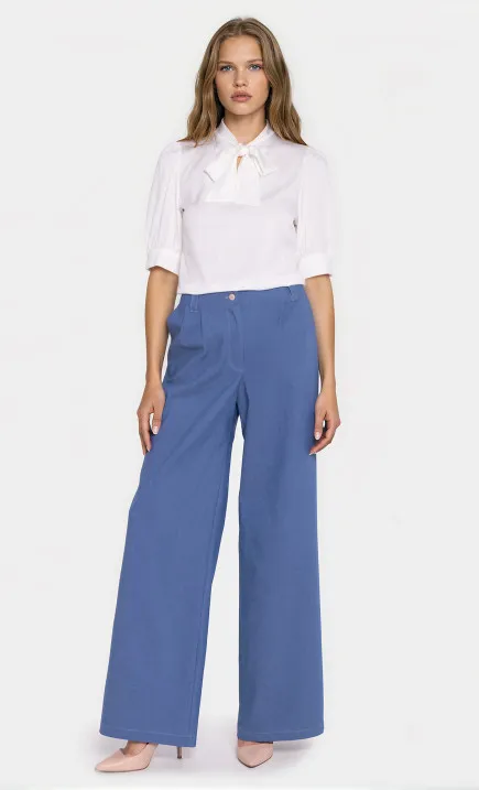 Jeansowe spodnie wide leg - niebieski denim