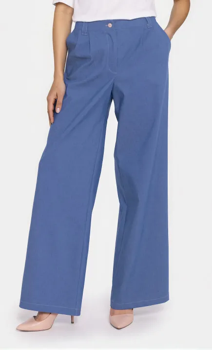 Jeansowe spodnie wide leg - niebieski denim